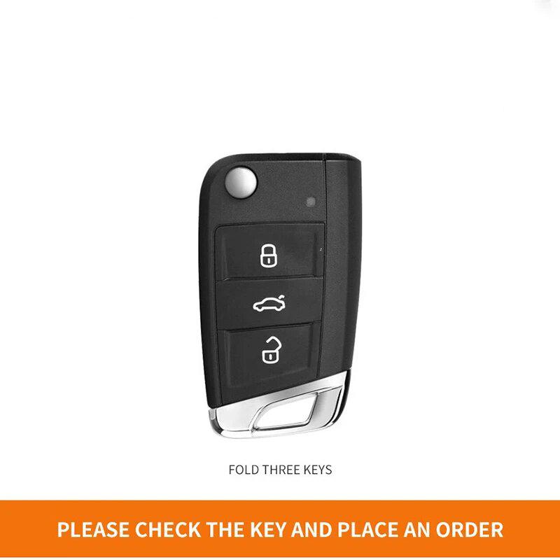 Zinc Alloy Leather Car Key Case Key Case For Volkswagen Volkswagen Polo Golf 7 Mk7 T-Cross T-Roc Tiguan Passat Touran Key Fob