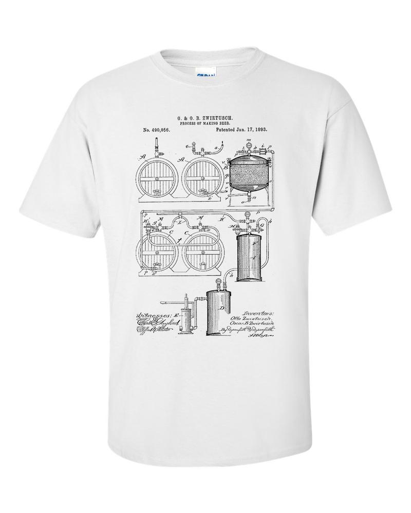 Beer Brewing 1893 Patent Craft Beer Blueprint Homebrew Gift TShirt 2XL