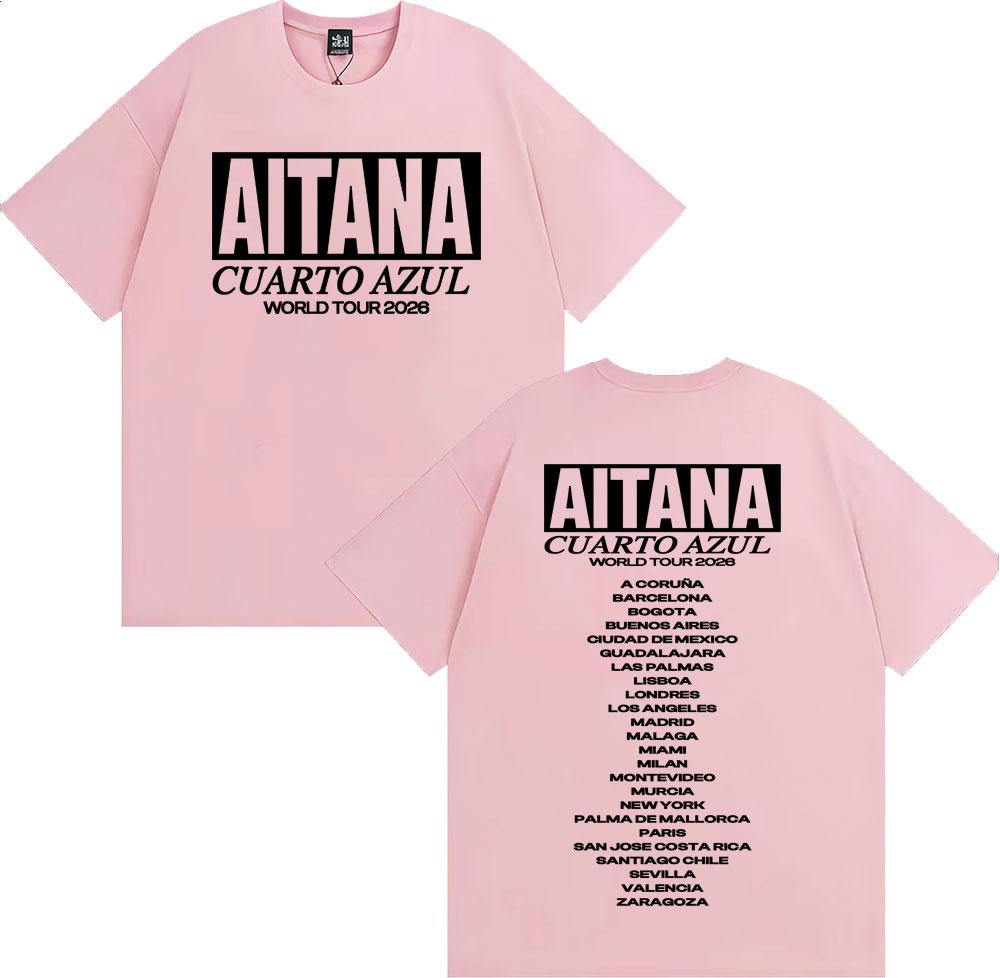 Aitana Cuarto Azul Wdrld Tour 2026 Printed Tshirts Unisex WOMEN Harajuku Comfortable and Loose Unisexs and WOMENs Tshirts