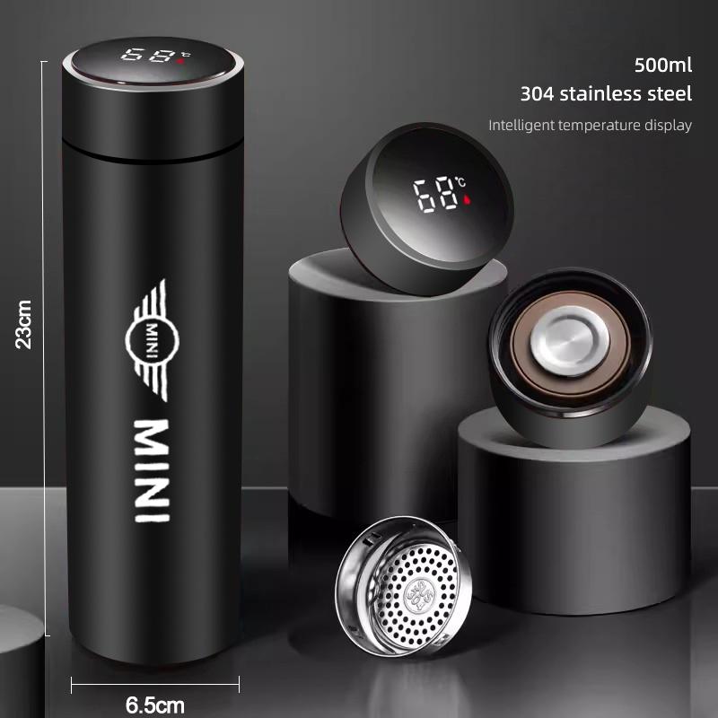 Car Logo Thermos Leakproof Cup Portable Bottle Auto Accessories For Mini Cooper One JCW F54 F55 F56 F57 F60 R50 R52 R53 R55 R56