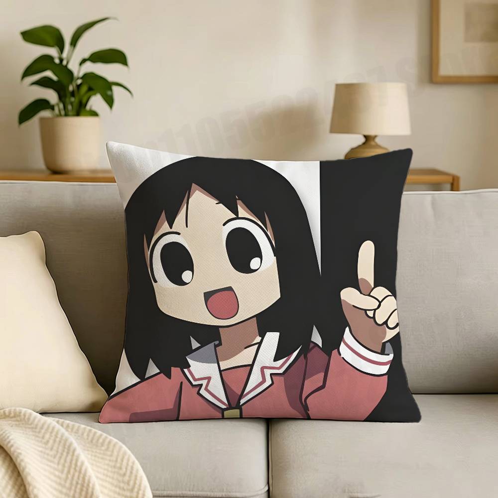 AAzumanga Daioh Cartoon Print Throw Pillow Cover Square Cushion Case for Living Room Bedroom Decor