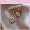Goldtone Round Drop Earrings Alloy Rhinestone For Daily Casual Use