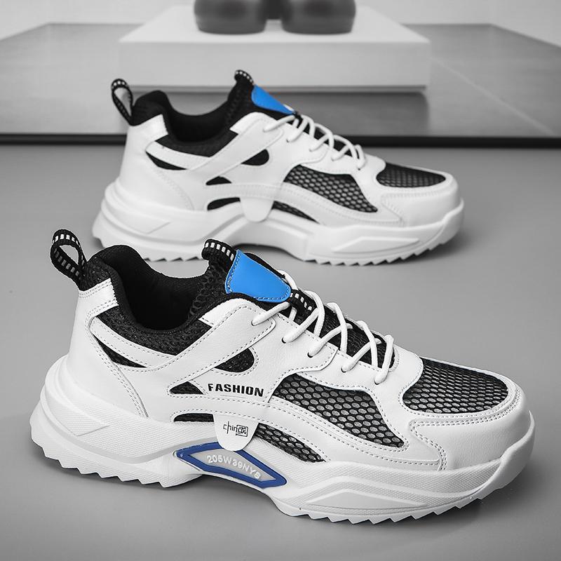 Mens Sports Shoes Casual Running Shoes Breathable Mesh Shoes Walking Basketball Sneakers Thick Soled Height Increasing Shoes