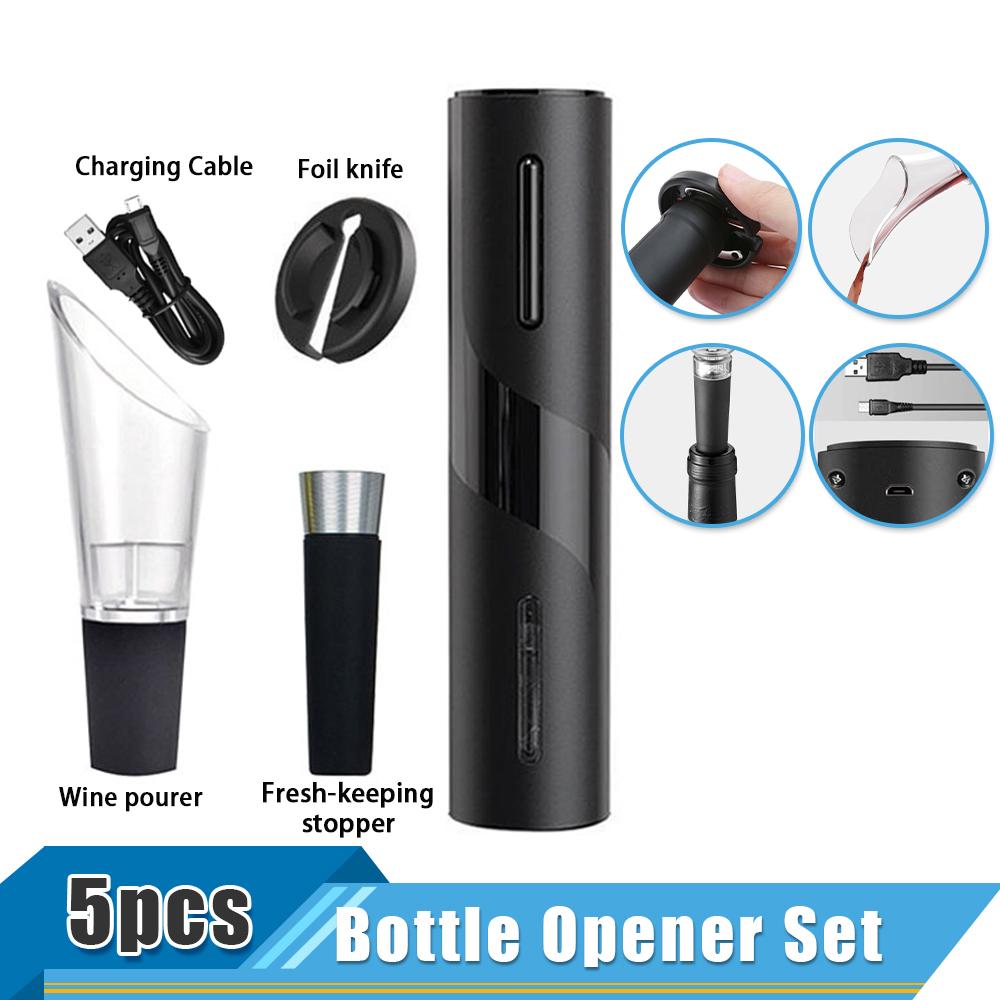 

2/4/5 шт. Электрический штопор для бутылок вина, автоматический штопор для бутылок красного вина с USB-кабелем, можно перезаряжать, использовать для кухонного бара Package E