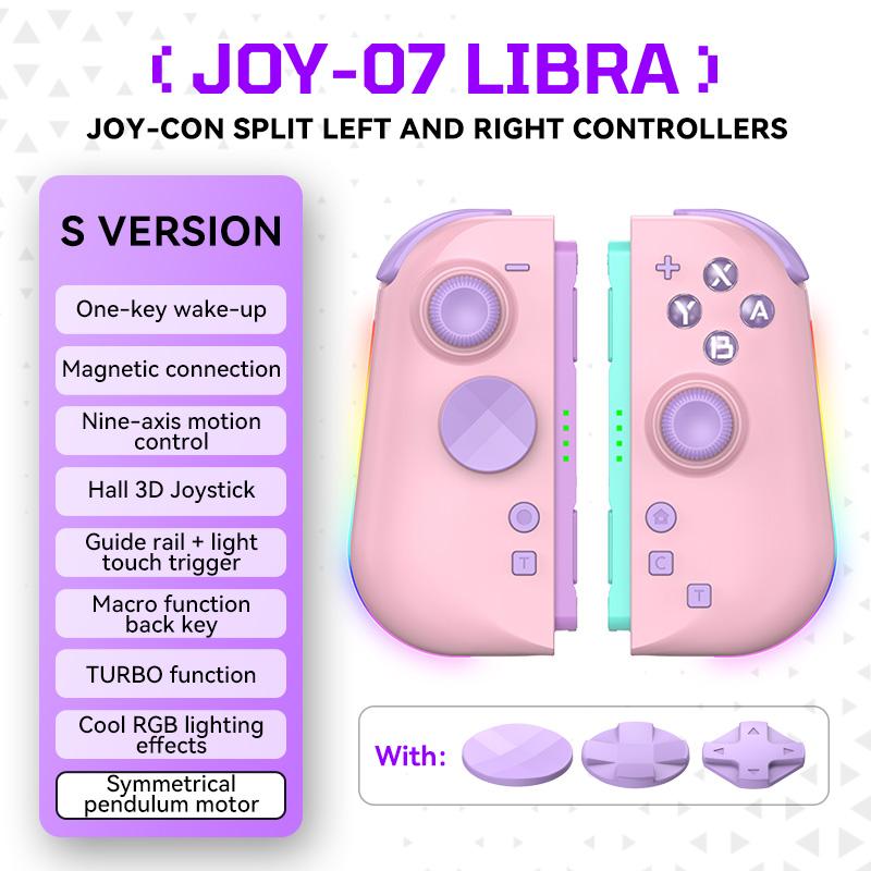 Wireless Gaming Controller for Switch2, Hall 3D Joystick, RGB Lighting, Turbo Macro Back Buttons, One-Key Wake-Up