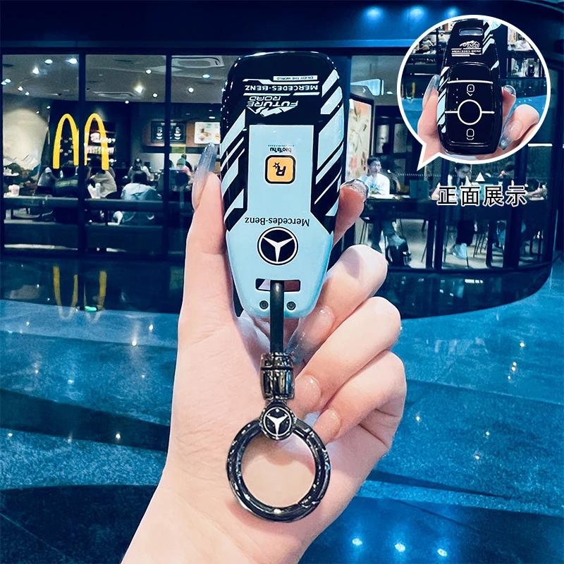 SFX1  Car Key Case Cover for Mercedes Benz 2022 C S Class W206 W223 S350 C260 C300 S400 S450 S500 TPU Shell Fob Holder Protector