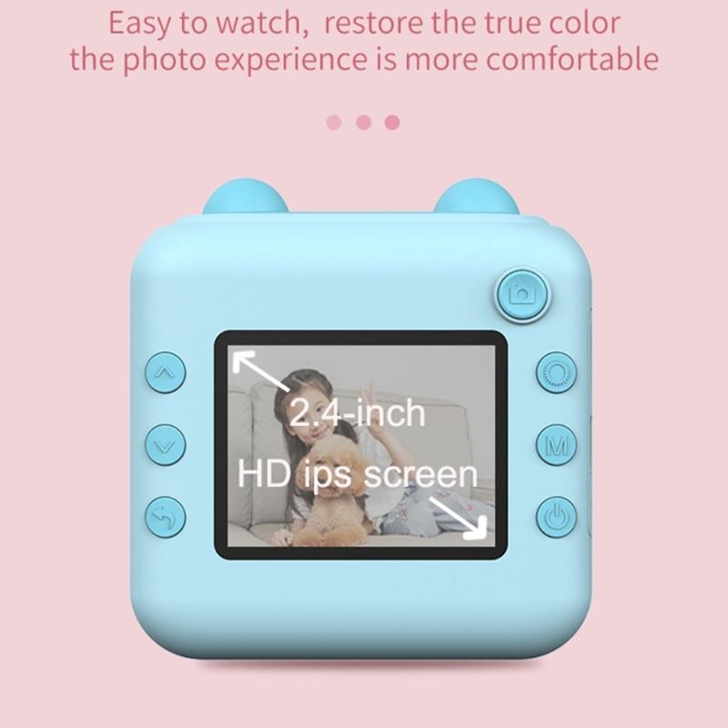 Kids Print Camera Photography with Rechargeable Battery and Paper for Creative Play