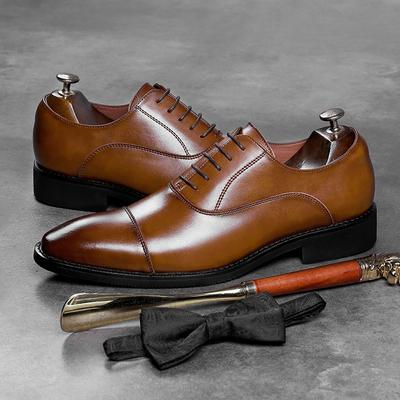 Mode Rindsleder Business Schuhe Herren Business Kleiderschuh Gummisohle Herren Schnürschuhe Elegant Formell Oxford Schuhe EU Größe 38-43