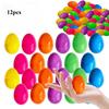 12Pcs Empty Plastic Eggs: DIY Craft Base for Art Projects, Colorful Gift Packaging Box, Reusable Party Ornament, New