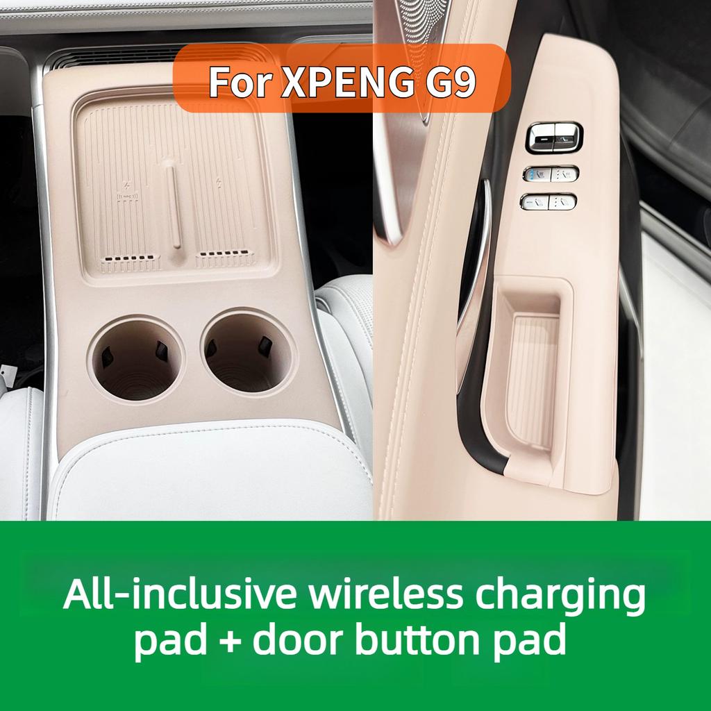 For XPENG G9 2025-2026 Integrated Central Control Silicone Pad Door Button Storage Pad Combo Pack Interior Car Accessories