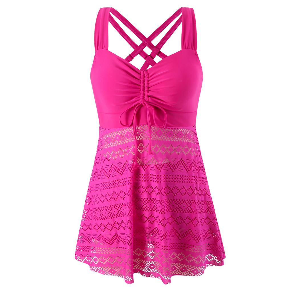 Sommer Store badedrakter Tankini-sett Dame Plus Size Badetøy Strandklær Todelt badedrakt Sportsbasseng Dame Badedrakt