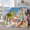 2026 New Arrivals Themed Flannel Throw Blanket with Cartoon Rabbit And Friends Print, Digital Printing Soft Cozy Polyester Fabric, All Season Lightwei