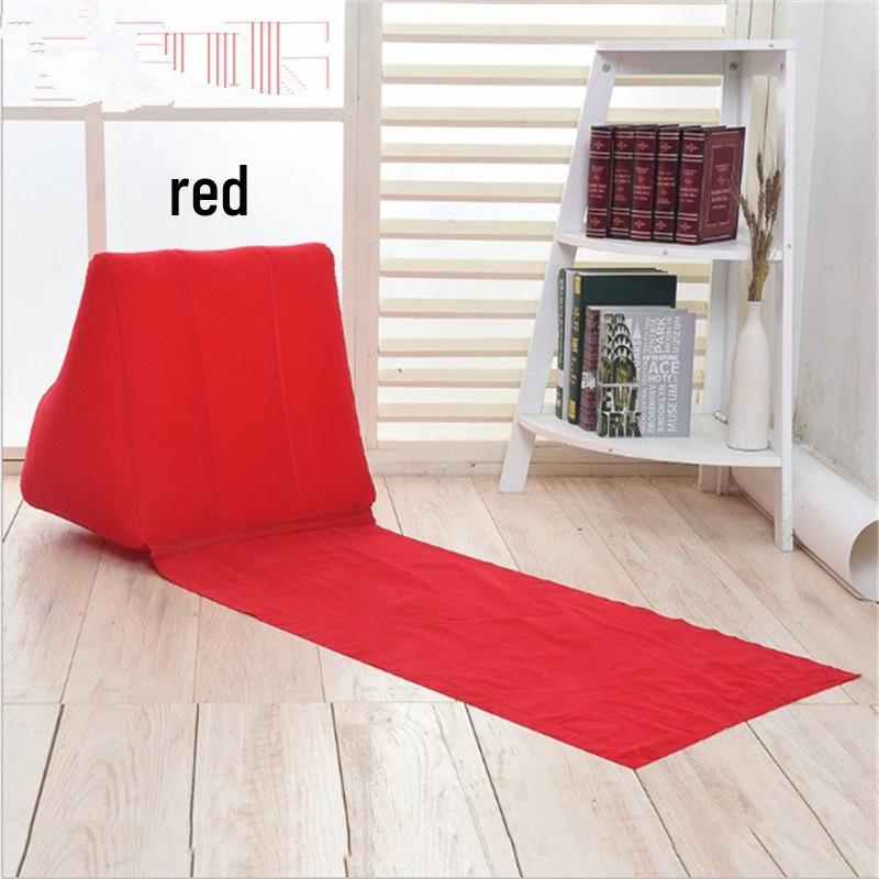 Inflatable Triangular Back Cushion Pillow - PVC Flocking Beach Mat