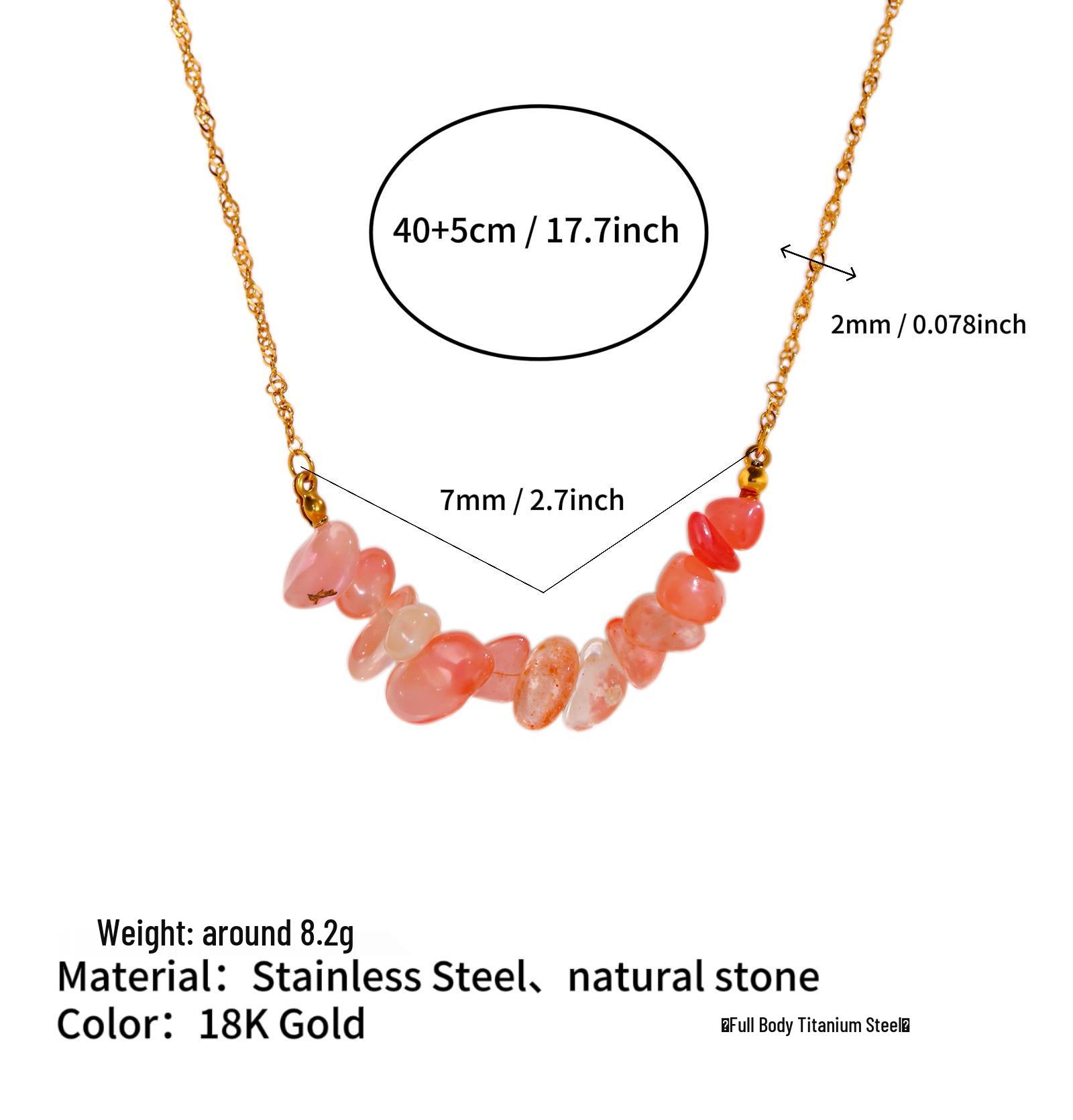 

12-Color Natural Stone Birthstone Stainless Steel Constellation Necklace for Women