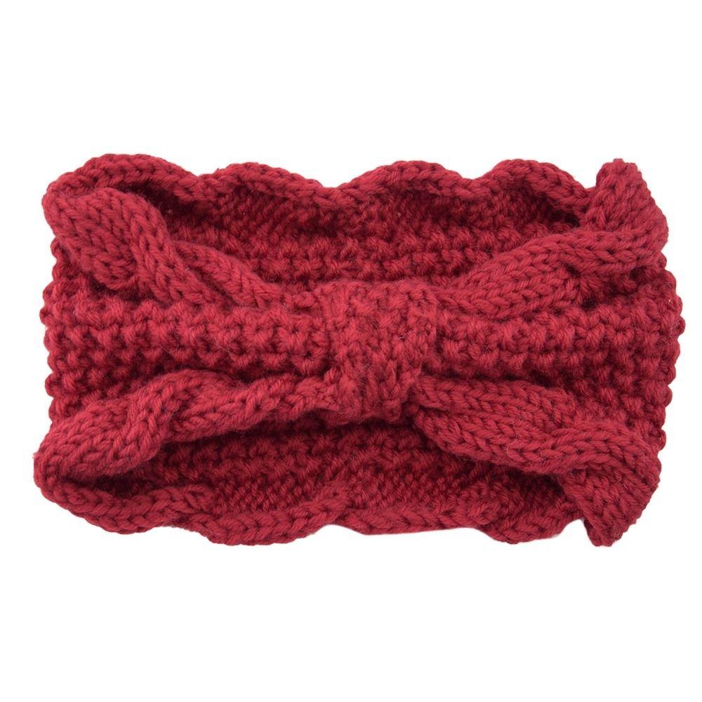 Turban Headwrap Winter Knitted Headband Ear Warmer Bow Twist Hair Band Soft Crochet Headband