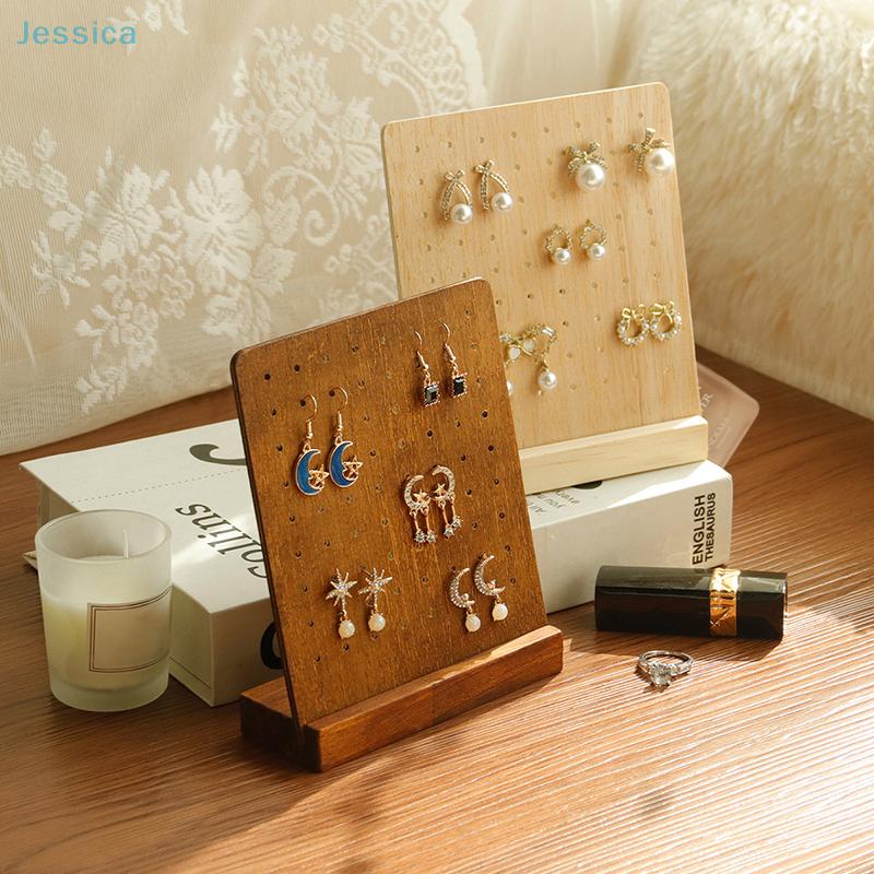 Solid Wood Removable Earring Display Stand,Desktop Ear Stud Dangle Earring Holder Jewelry Storage Rack Counter Showcase Prop