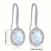 Popular Oval Opal Ear Hook Women's Micro-inlaid Zircon High-quality Kyocera Opal Opal Fashion Jewelry