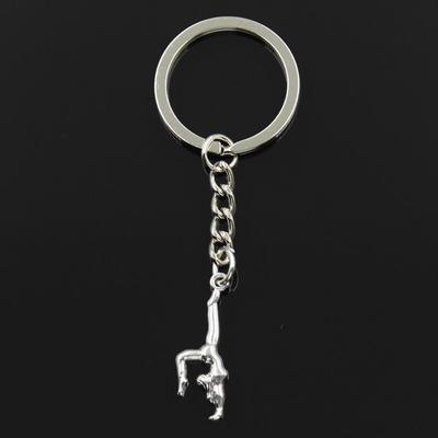 Móda Gymnastika Gymnastka Sporter 30x11mm Přívěsek 30mm Klíčenka Kovový řetízek Muži Držák do auta Dárek Suvenýry Klíčenka