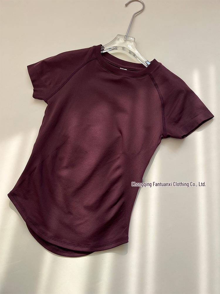 DFYNE Damen nahtloses hoch elastisches feuchtigkeitsableitendes kurzärmeliges Sport-T-Shirt