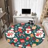 1pc Christmas Winter Office Round Area Rug, Under Office Chairs Bedroom Living Room Home Decor, Room Deco, Available in Various Sizes