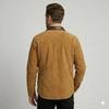 Tan Brown Button Shirt Trendy Real Soft Suede Lambskin Leather Fit Men’s Stylish