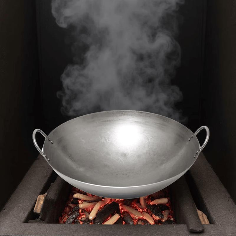 Traditional Cast Iron Double-Handle Commercial Wok