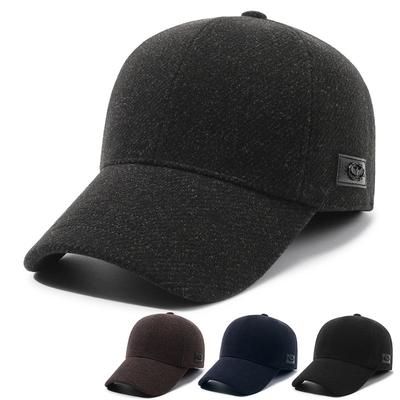 Herbst Winter Baseball Kappe Männer Dicke Warme Baumwolle Kappe Ohr Schutz Kappe Outdoor Mittleren Alters Und Ältere Woolen Hut