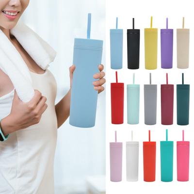Drikkekopp med bred munn 16 oz drikkekopp med sugerør og lokk