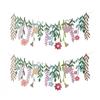 Hanging Long Leaves Flower Banner Funny Flower Flag Floral Leaf Paper Banner  Home Decorations