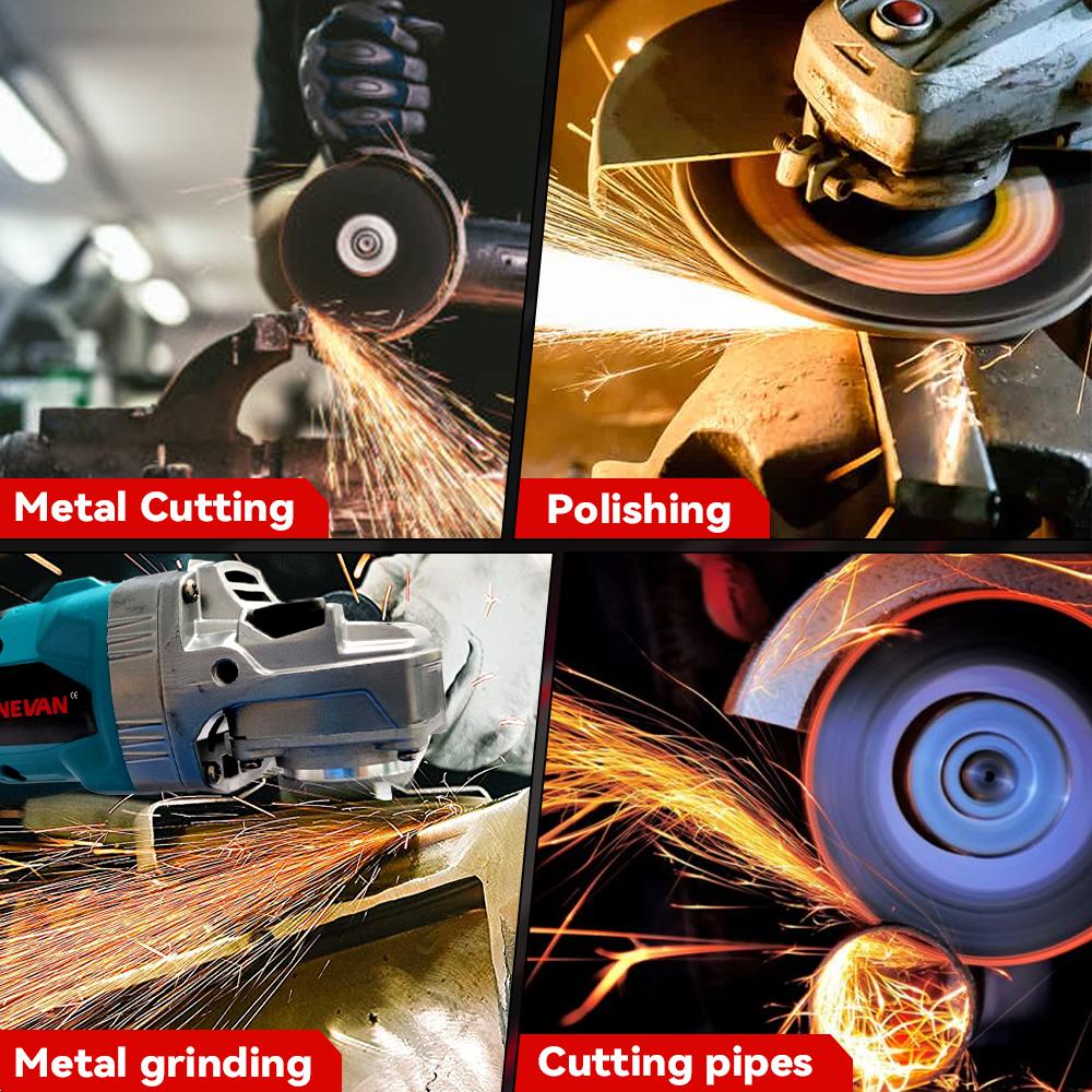 ONEVAN Fırçasız Açı Taşlama Makinesi 125MM Akülü Cilalama Taşlama Makinesi 6 Vites Metal Ahşap Kesme Aleti Makita 18V Pil İçin