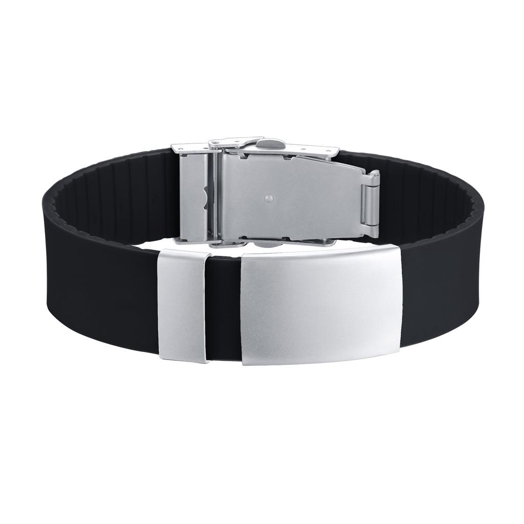 Free Engraving Custom ID Bracelet, Rubber Brands Personalized Silicone Wristbands for Men Women