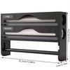 Kitchen Plastic Wrap Cutter Box with Kitchen Paper Holder 3-in-1 Shelf Foil Parchment Bamboo Storage Box