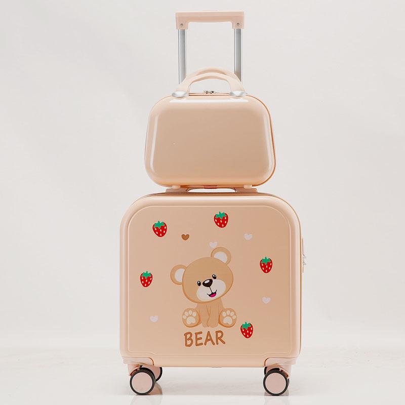 Child Luggage Girls Small Leather Suitcase Handbags Password Set Suitcases 2024 New Cute Cabin Trolley Case