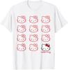 Sanrio 2026 Summer Comic Form Hello Kitty Image 100 Cotton Printed Casual Tshirt Adult Children Parentchild Top Homewear Y2k