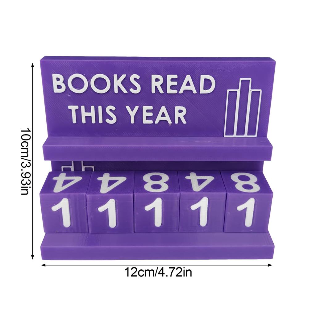 Book Read This Year Counter Book Counter Sign Reading Goal Tracker for Desk Bookshelf Decoration