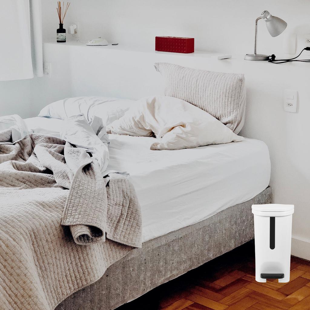10L Step-on Trash Can Foot Pedal Operated Hands- Bathroom Living Room Nordic Style Sealed Odorless Waste Container