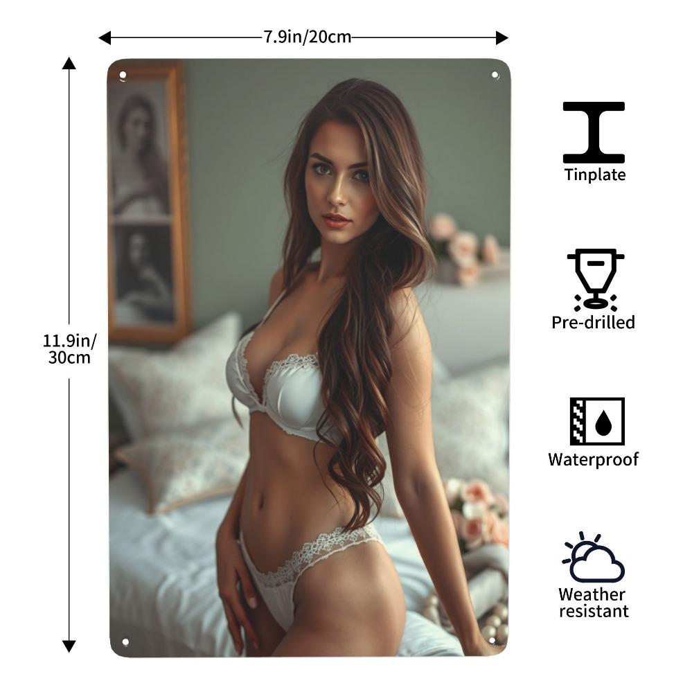 Brand Metal Banshee Wall Art - Sexy Lace Portrait Framed Decor for Living Room Bedroom Kitchen Modern Indoor Home Decoration