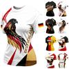 Women's Loose Fit Casual T Shirt with Graphic Print Deutschland Design Short Sleeve Crew Neck Top for Everyday Wear