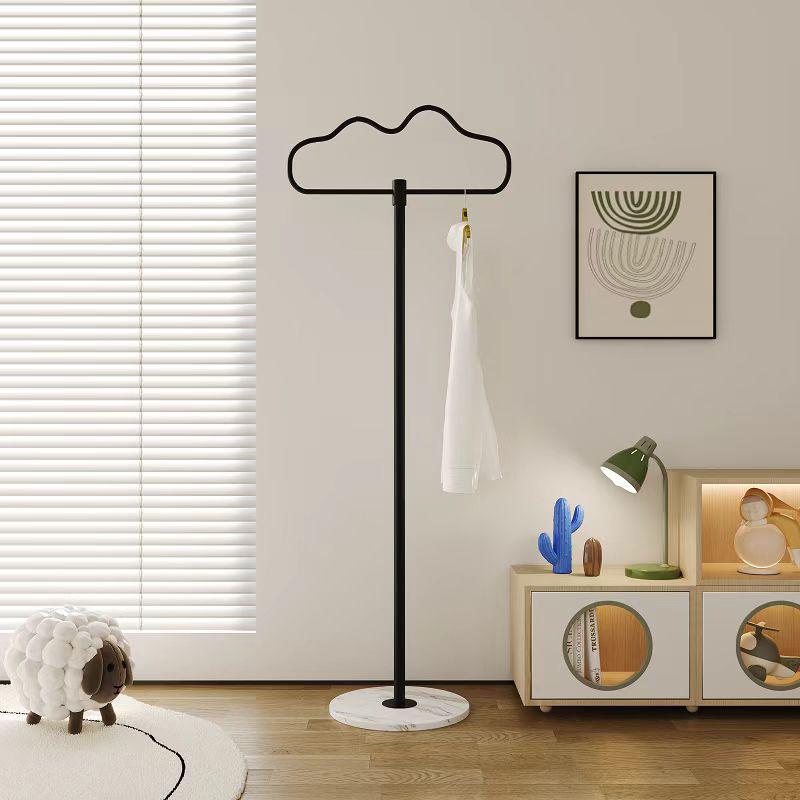 Nordic Marble & Metal Floor-standing Coat Rack, Foldable Wrought Iron Clothes Rack.