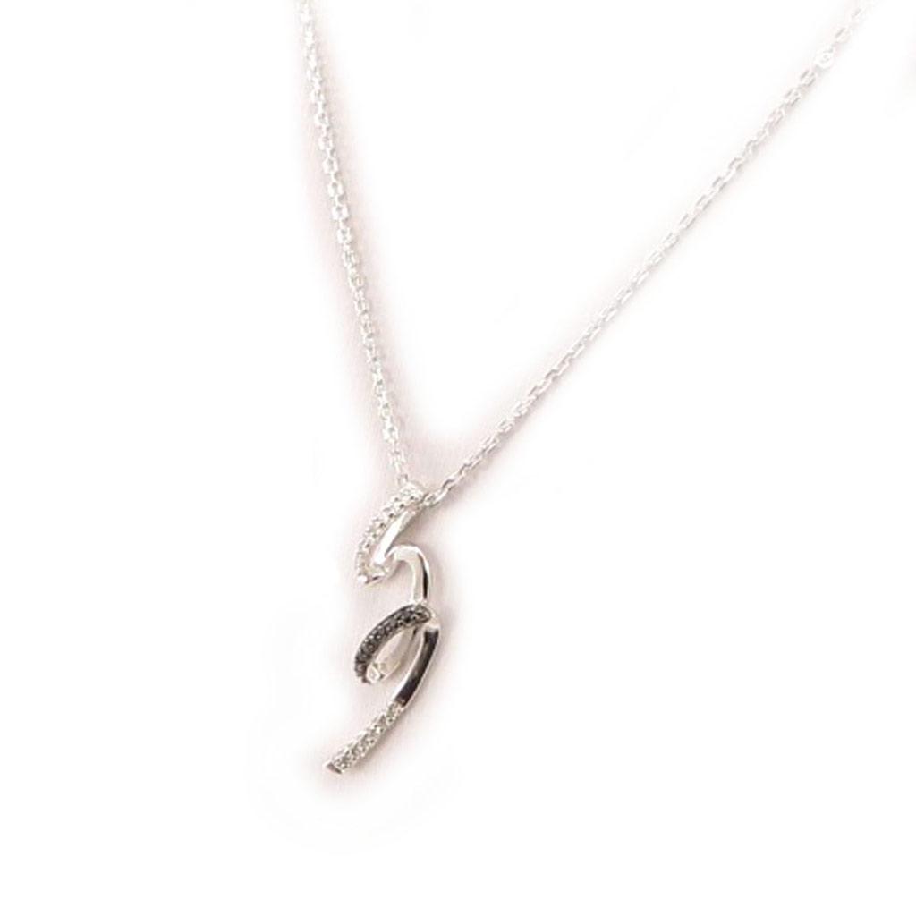 Altesse [L0679] - Collier Argent 'Scarlett' noir blanc