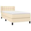 3130006 vidaXL Divan Bed with Mattress Cream 90x200 Cm Fabric