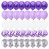 40PCS Silver White Purple Metal Latex Confetti Balloons Wedding Decorations Matte Globos Birthday Party Decorations