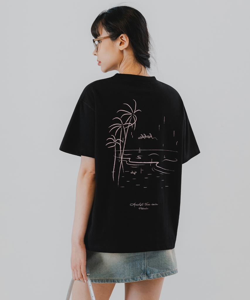 BAKKEN Silent Beach Short Sleeve T-Shirt Bk3974_Black