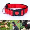Pet Collar Adjustable Length Reflective Strap Buckle Closure Safety Lock Metal D-ring Reflective Padded Nylon Dog Collar for Small Medium Dogs