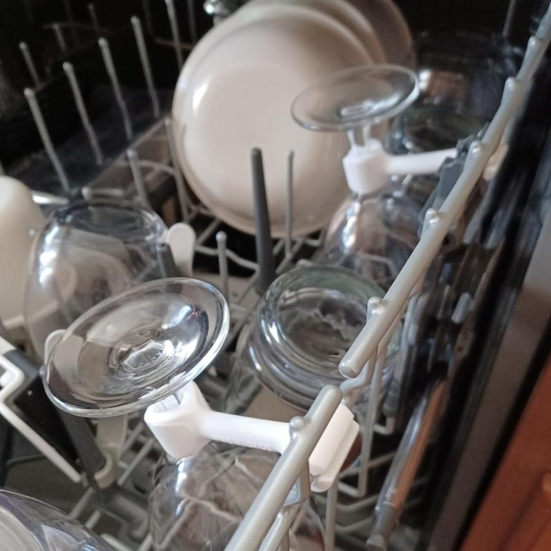Molded Plastic Wine Glass Placement Aids with Split Ends for Kitchen Cabinets, Dining Storage and Beverage Stations