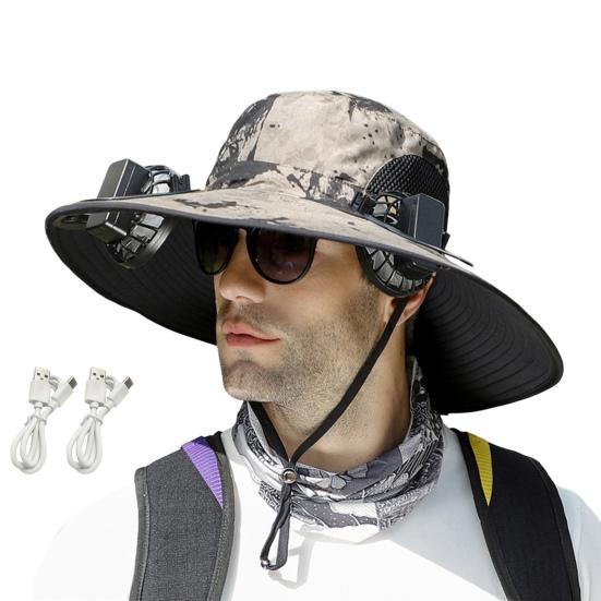 Klobouk proti slunci s prodyšným designem ze síťoviny Nastavitelná šňůra Široký okraj Klobouk na ochranu proti slunci Dvojitý vějířový design Rybářský turistický klobouk