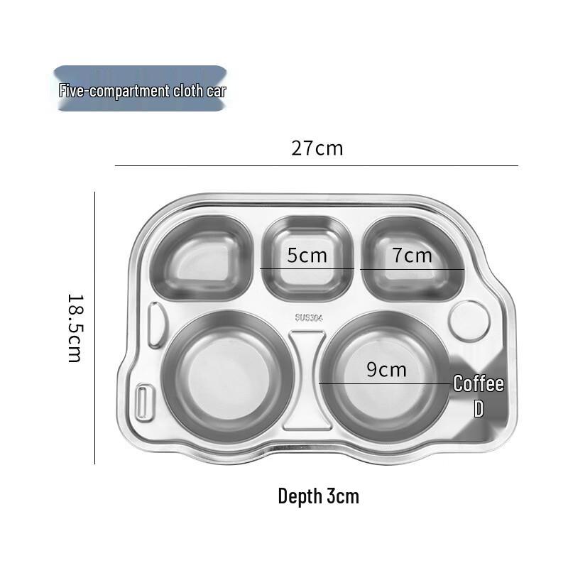 Children s 304 Stainless Steel Divided Lunch Plate
