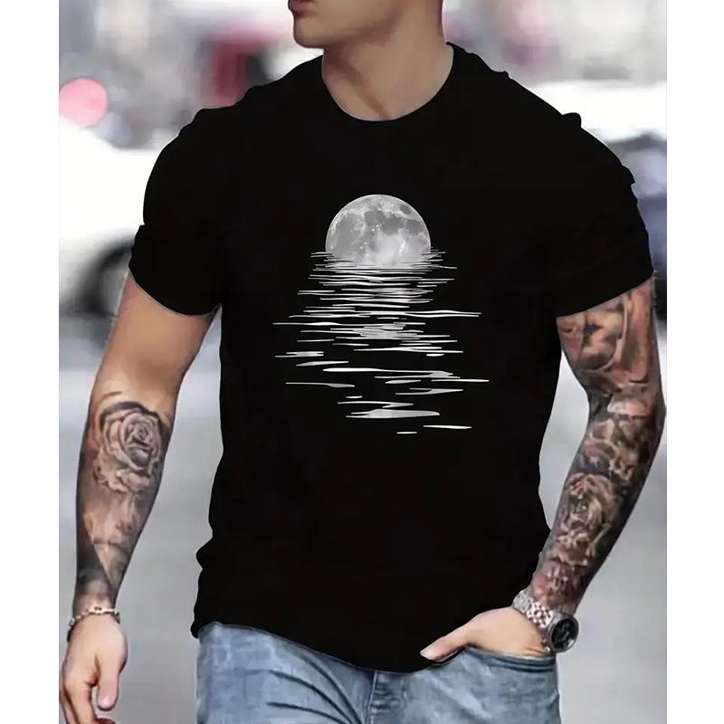 Nové letní pánské módní tričko s potiskem osobnosti a kotěte