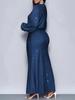 New Style Rhinestone Long Sleeve Fishtail Ruffles Pleated Dress