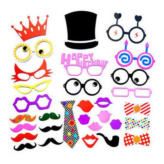 31-Piece Happy Birthday Photo Props Set for Party Decorations